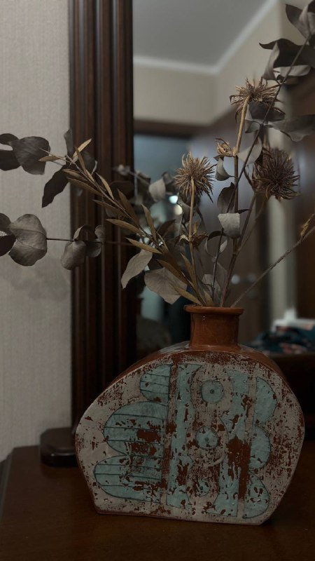Ваза для сухоцветов керамическая ручной работы