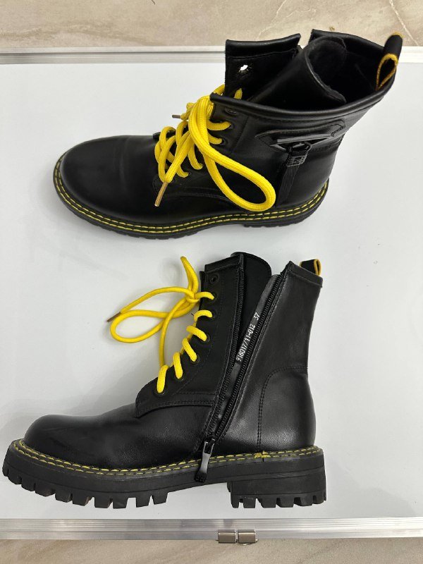 Балетки, черные ботинки, черные ботинки с желтыми шнурками, босоножки 37 размер 4