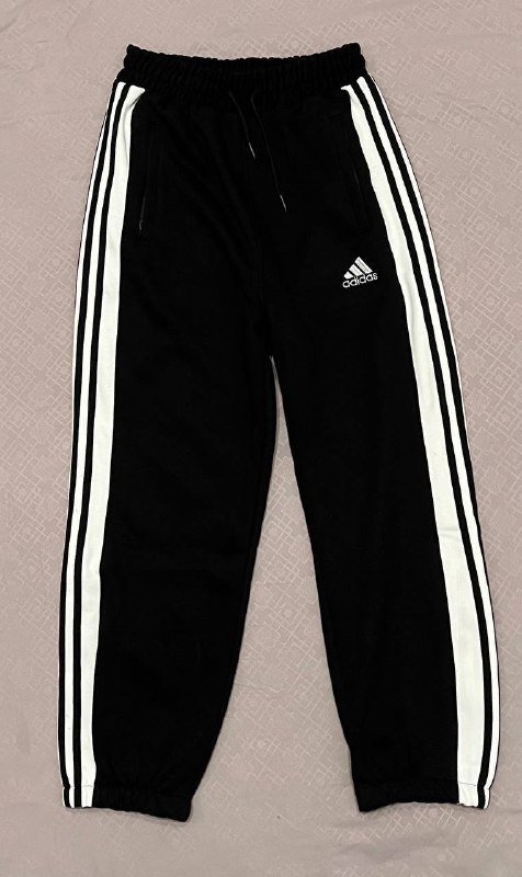 Adidas чёрные штаны с белыми полосами 2
