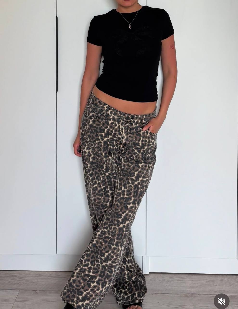 Винтажные джинсы Leo print