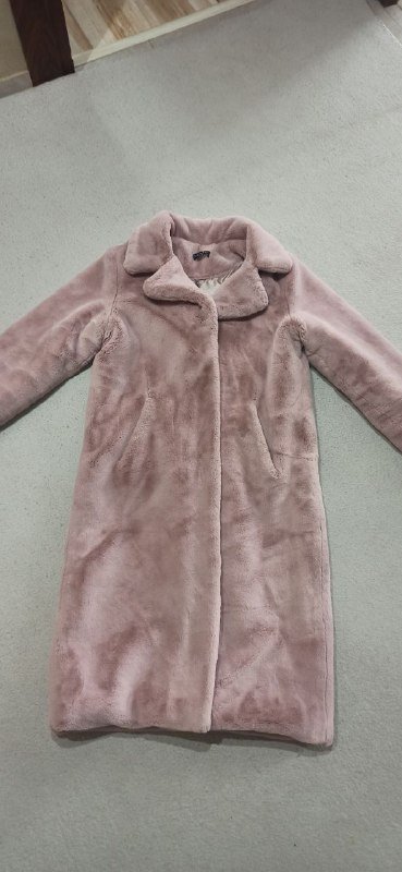 Шуба пыльно-розового цвета MONRO XS-M искусственный мех