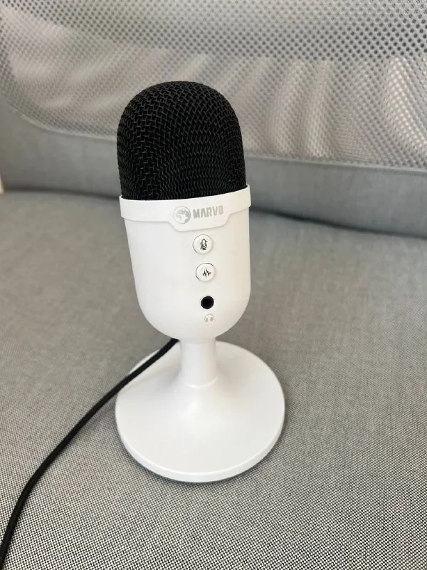 микрофон Marvo MIC-06 WH USB с RGB подсветкой