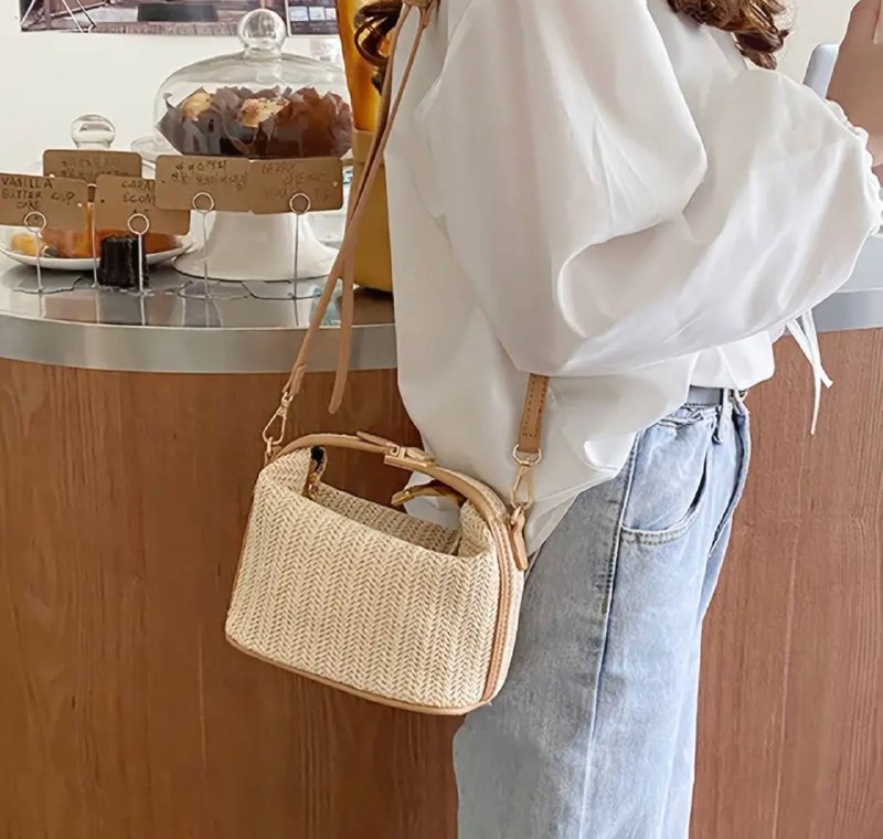 Милая женская сумочка, соломенная, новая 3