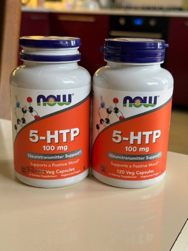 БАДы 5-HTP 100 мг NOW, две банки, полная и с остатком
