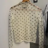 Zara полупрозрачный топ в горошек 2