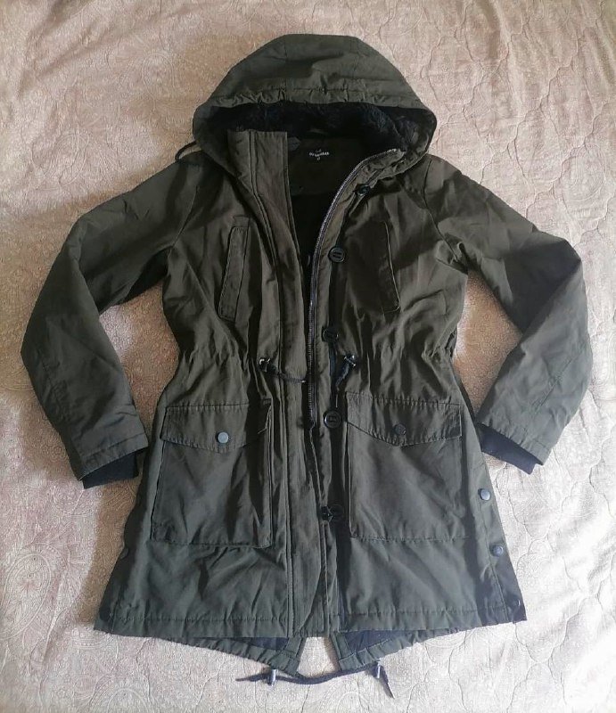 Куртка парка тёмный хаки размер S