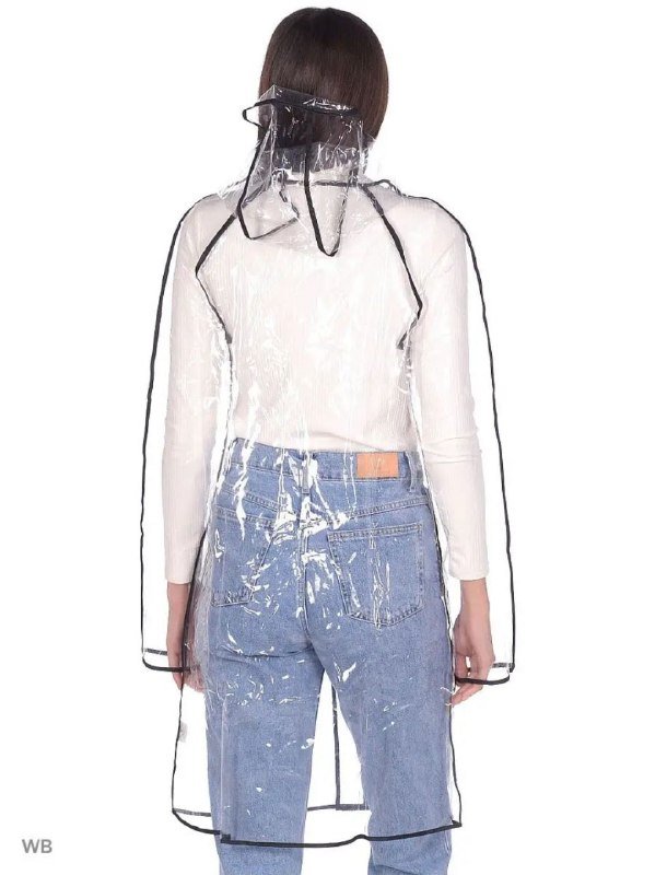 Прозрачный женский дождевик 2