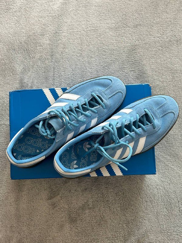 Кроссовки Adidas Spezial голубые натуральная замша