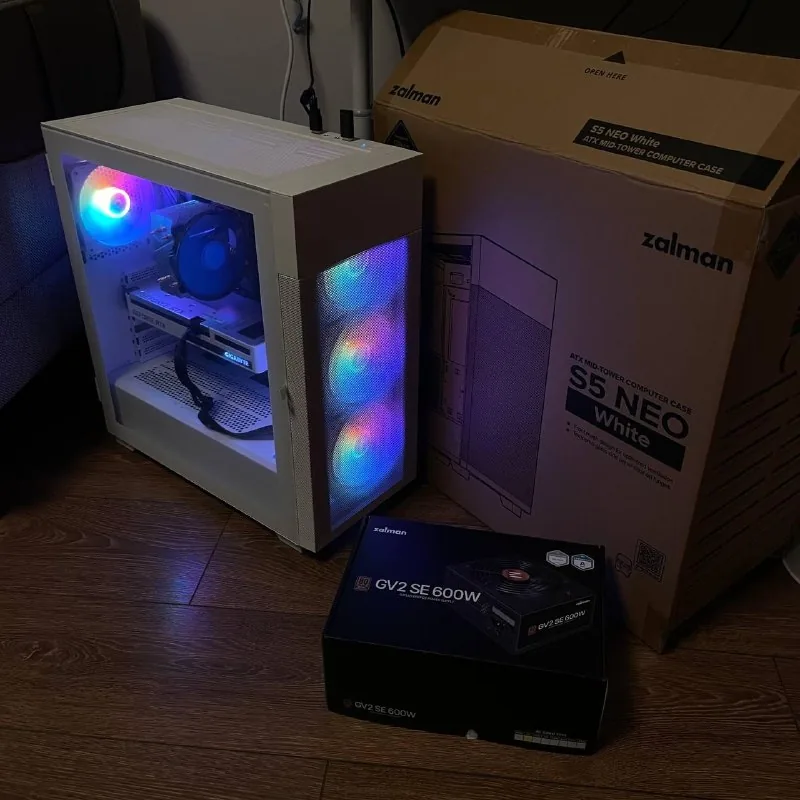 Корпус Zalman S5 Neo White, блок питания Zalman GV2 SE 600W