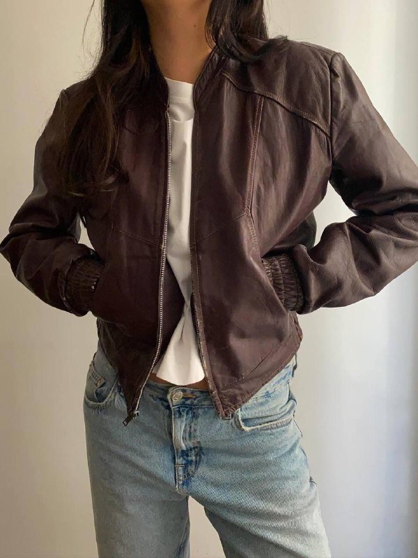 Винтажная кожаная куртка 2