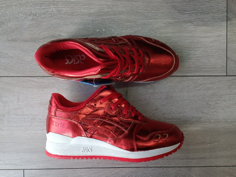 Кроссовки Asics gel lyte красные натуральная кожа