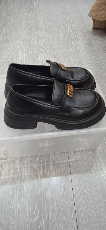 Лоферы женские черные размер 38-38,5 3