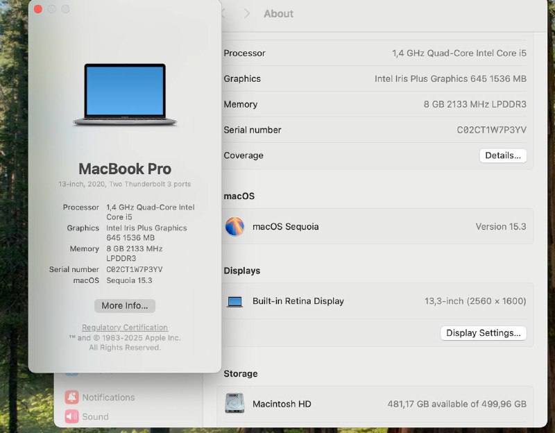 MacBook Pro 2020, 8/500GB, good condition 2