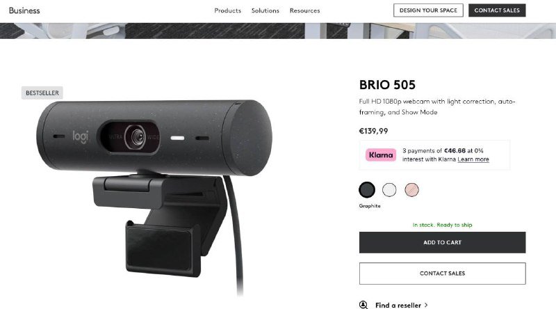 Камера Logitech BRIO 505 Webcam 4K