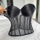 Чёрный корсет с чашками 2