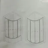 Раздвижные стеклянные двери для душа 1