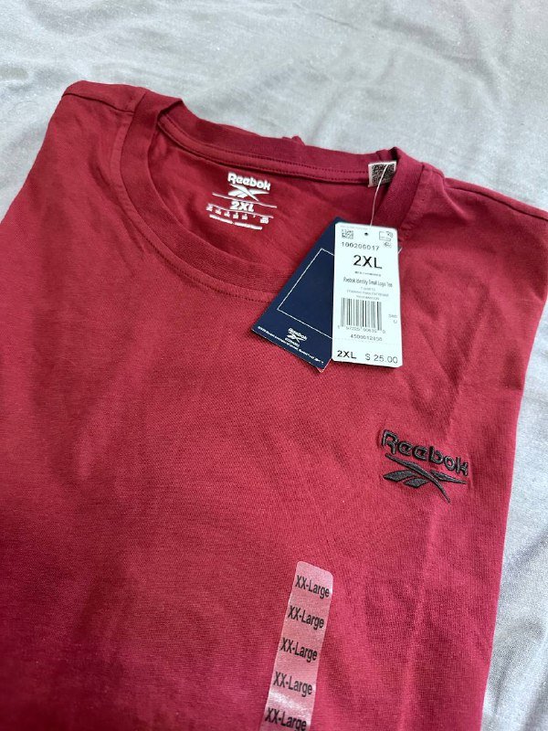 Бордовая футболка Reebok 2XL
