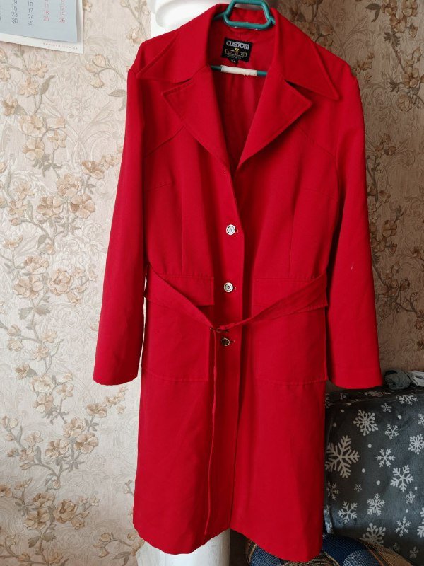 Тренч красный женский размер 54 2