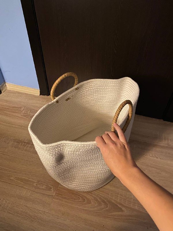 Корзина для белья белая плетеная 3