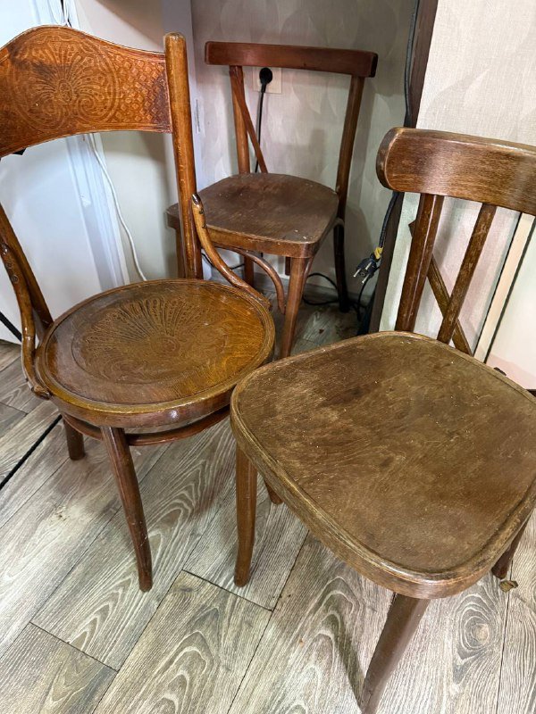 винтажный шкаф, 4 винтажных стула 2