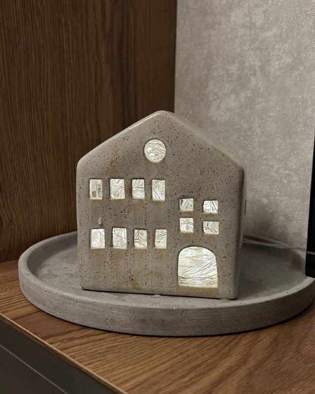 Светильник-домик, поднос для свечек, свечи