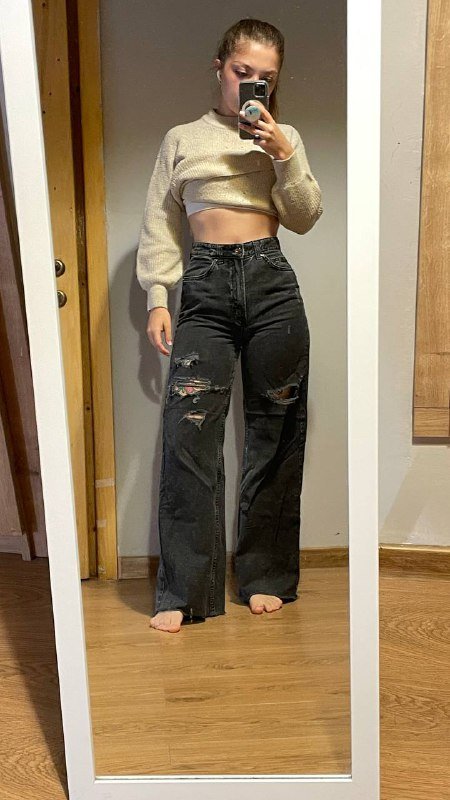 Свитер с шерстью, джинсы клеш, юбка на запах, водолазка 3