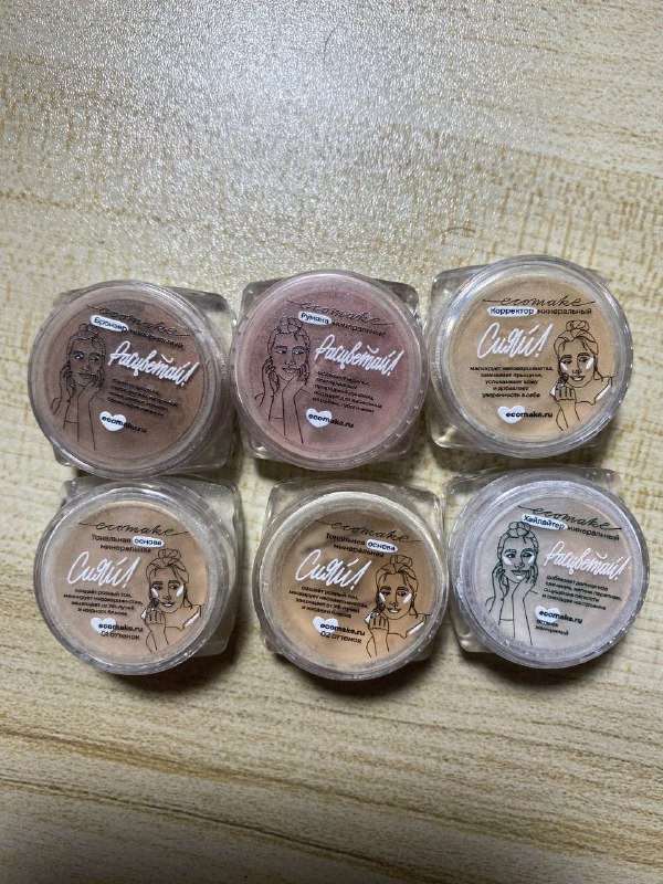 Минеральная косметика, бронзер, румяна, корректор, тональная основа, хайлайтер