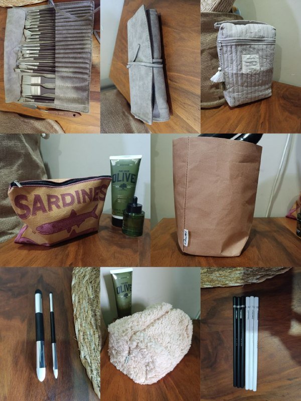 Набор кистей, косметички, сумки для хранения