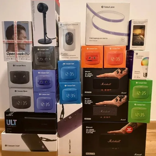 Умная колонка Яндекс Станция, IP-камера, LED лента, умная лампочка, портативные колонки, камера Nintendo, наушники