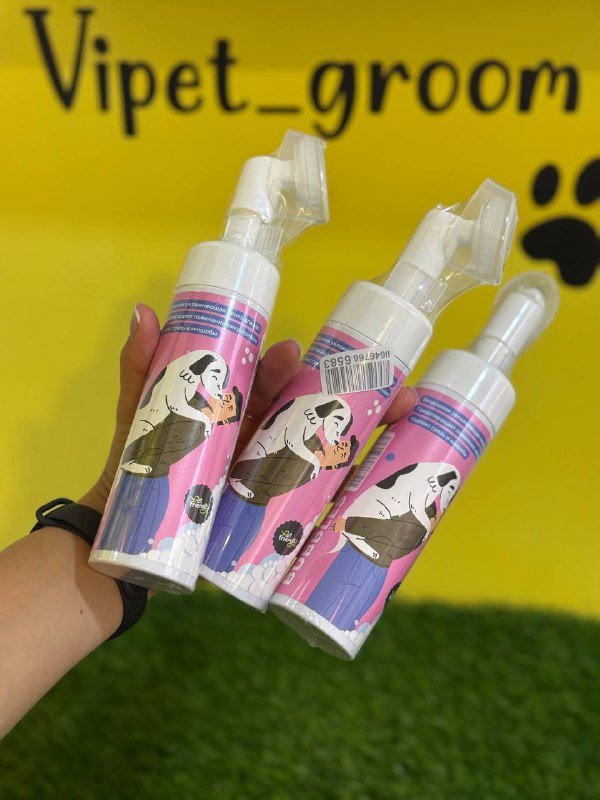 Нежная пена для ухода за лапками и шерстью питомца