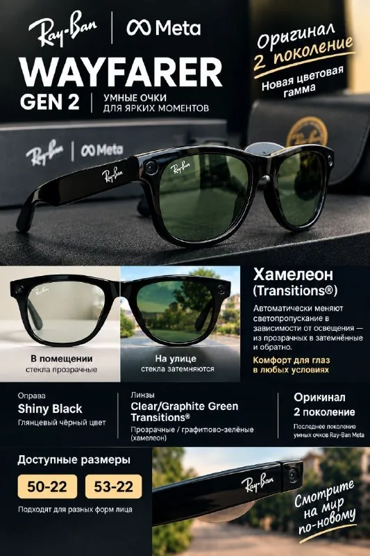Очки Ray-Ban Meta Wayfarer Headliner 2 Gen 1