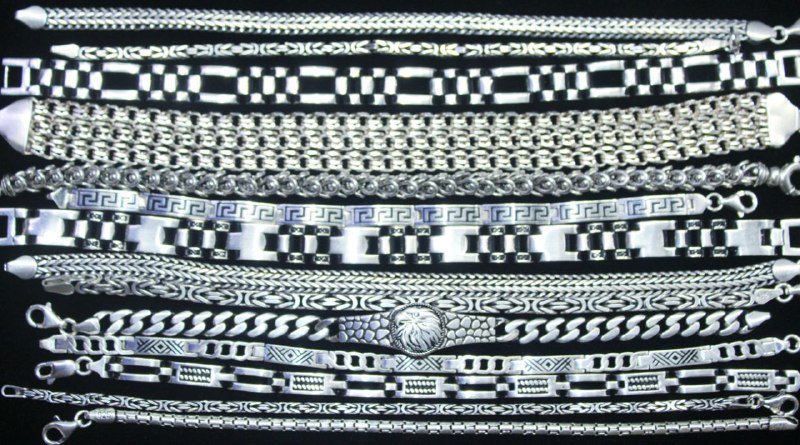Серебряные браслеты 925 пробы разной длины и веса