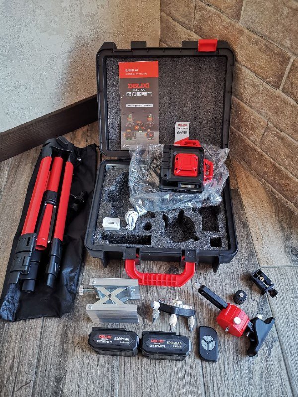 Лазерный уровень DELİXİ 4D профессиональный зелёный лазер 3