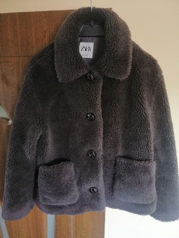 Шуба Zara шоколадного цвета размер S