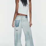 Голубые baggy джинсы Zara 2