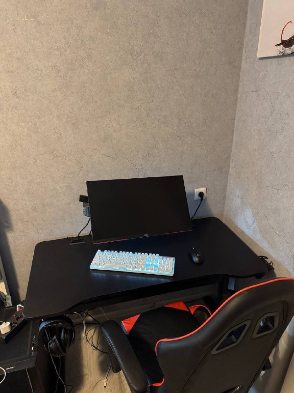 Комплект для игр и работы: монитор, клавиатура, мышь, ПК, стол, кресло 3