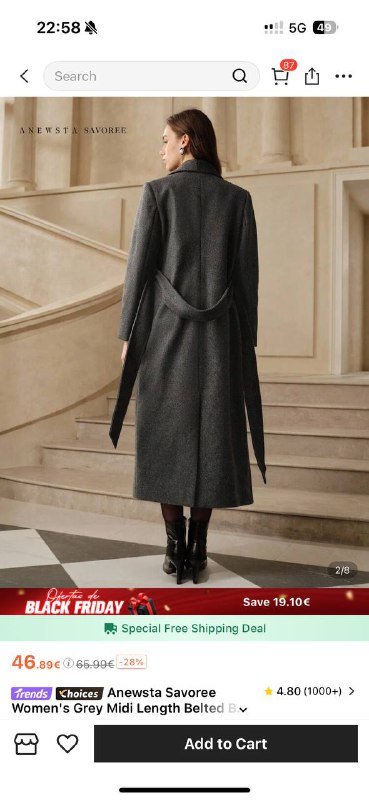 Пальто Anewsta размер L новое с этикеткой 2