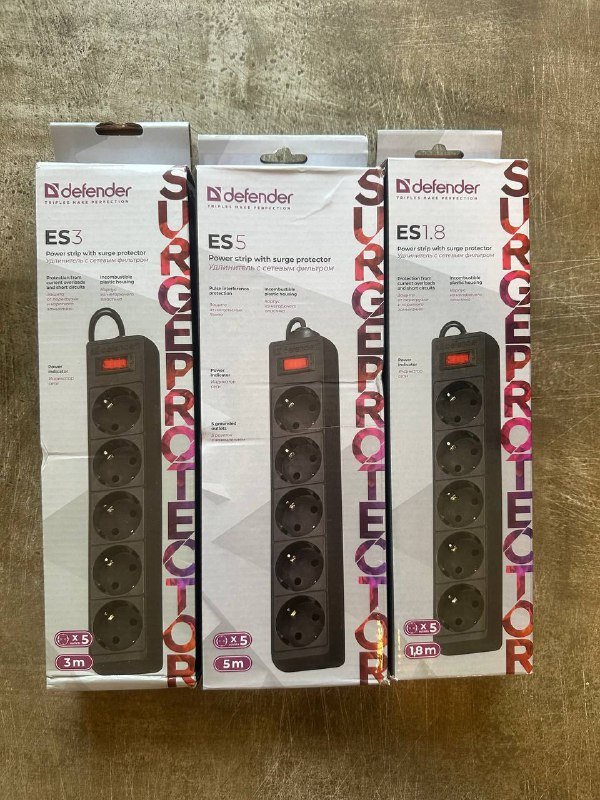 Удлинители (сетевые фильтры) 1.8 м, 3 м, 5 м