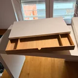 Dell S2722DC monitor, Apple Magic Trackpad, Apple Magic Keyboard, Logitech Brio 300, IKEA Elloven 5