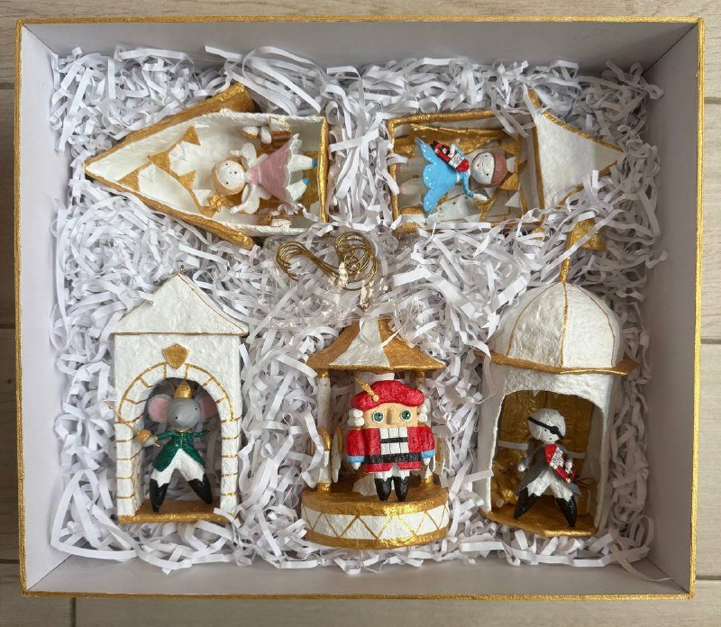 Ёлочные украшения из ваты, набор Щелкунчик 7