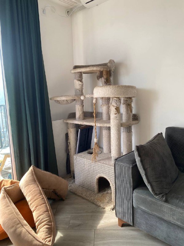 Комплекс домик когтеточка для кошек 150х70х50