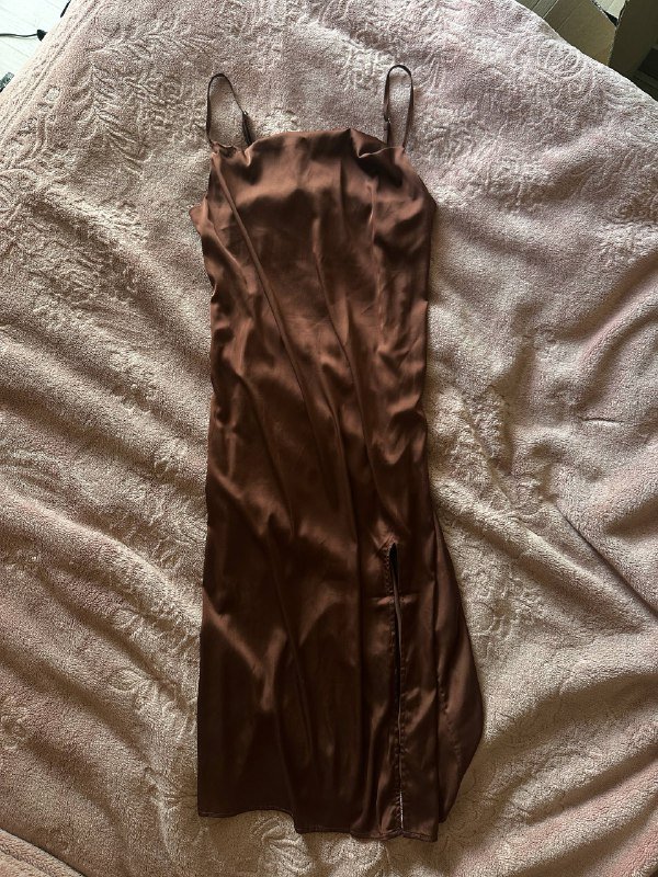 Платье-комбинация шоколадного цвета размер M