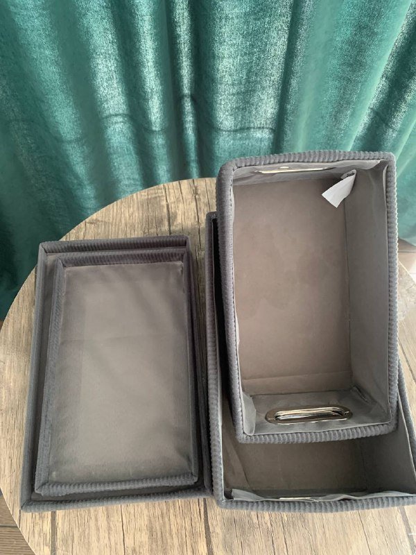 Два замшевых контейнера с крышками 6