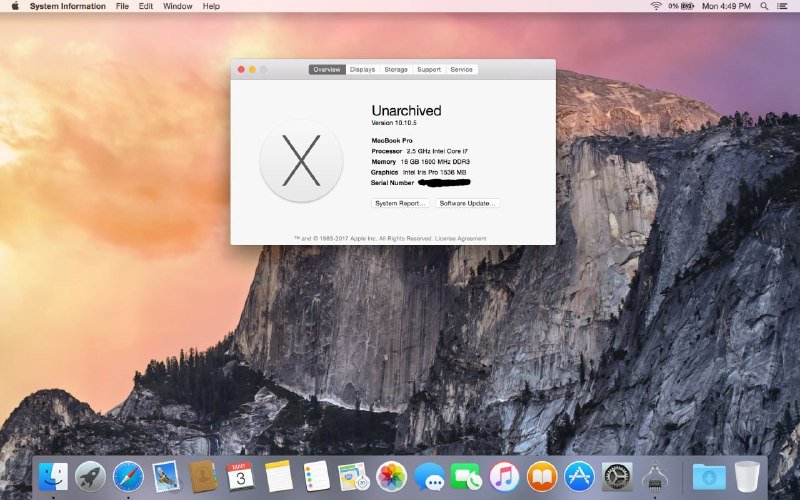 MacBook Pro 15 Mid 2015 Retina A1398 Intel Core i7 16GB RAM 500GB 10