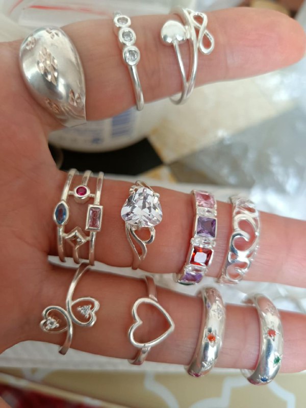 Серебряные украшения 925 пробы, кольца, браслеты, серьги 8