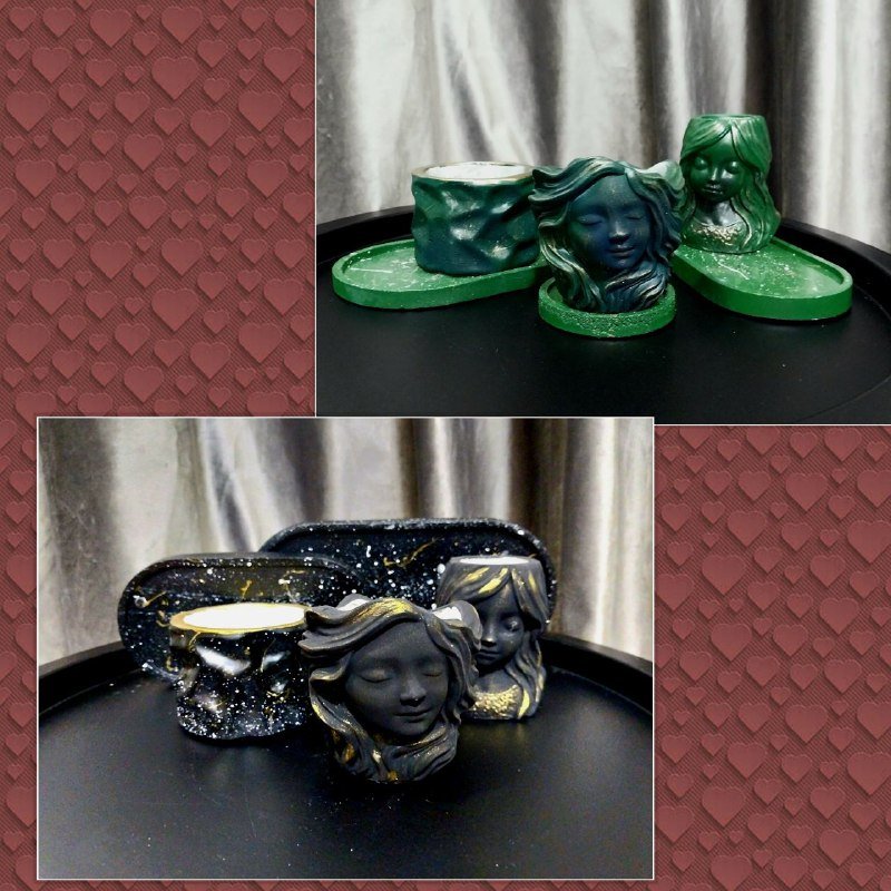 Фигурки из цемента для декора и горшков для кактусов