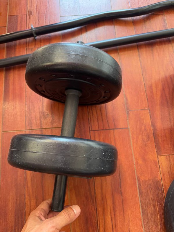 Два грифа и блины 10 кг, 5 кг, 2.5 кг 2