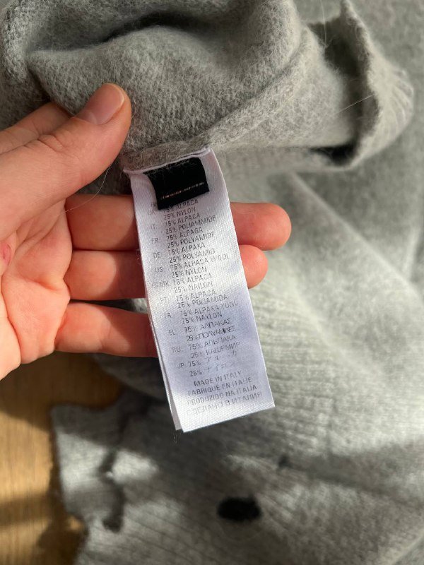 Свитер Diesel с эффектом дырок, 75% альпака, XS-S 7