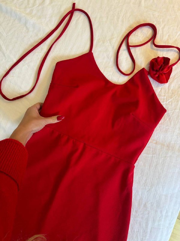Красное женское платье размер М 4