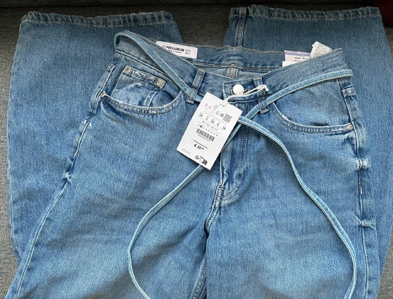 Pull&Bear джинсы, Pull&Bear брюки кремовые 3